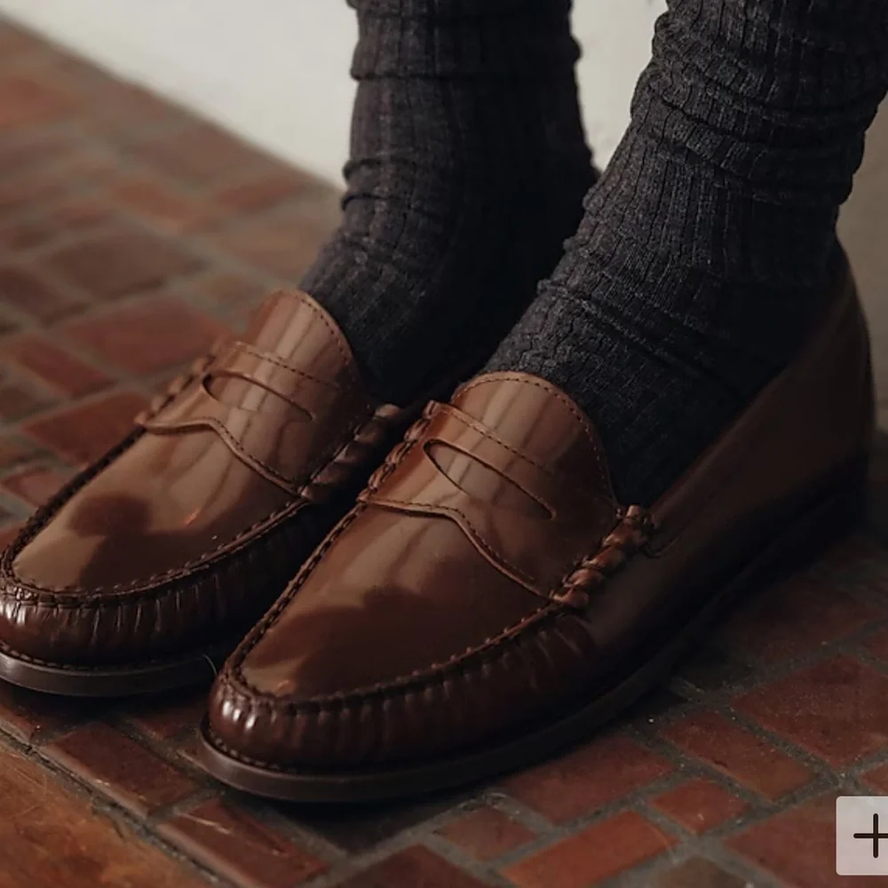 Used J. Crew Winona penny loafers in spazzolato leather